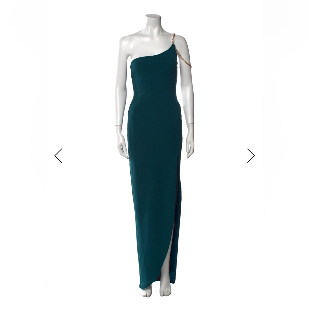 Nookie One-Shoulder Teal Gown